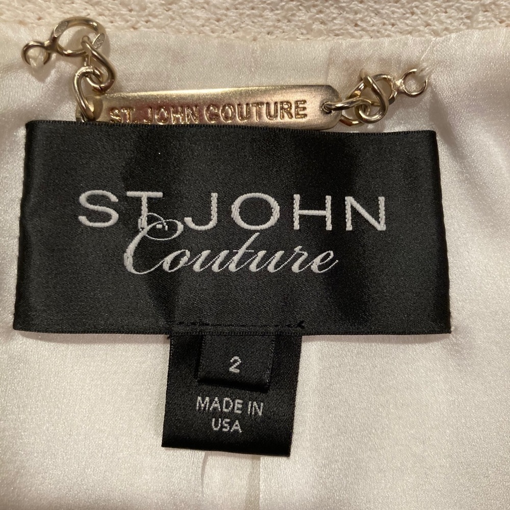 NWT St. John Couture white ruffled jacket size 2 - Picture 7 of 10